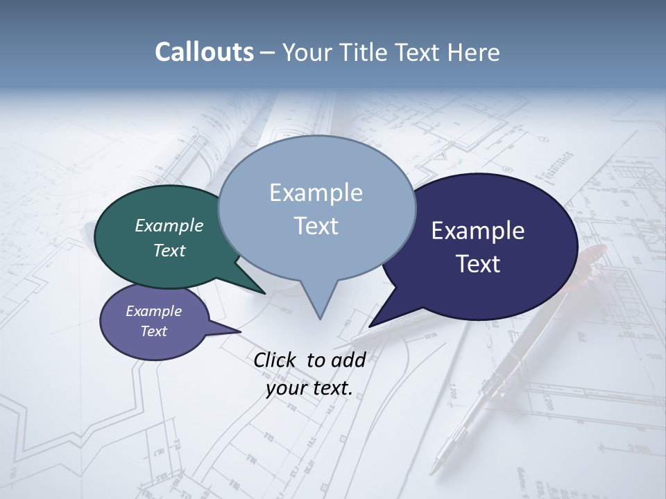 A Pair Of Scissors And Some Blueprints On A Table PowerPoint Template