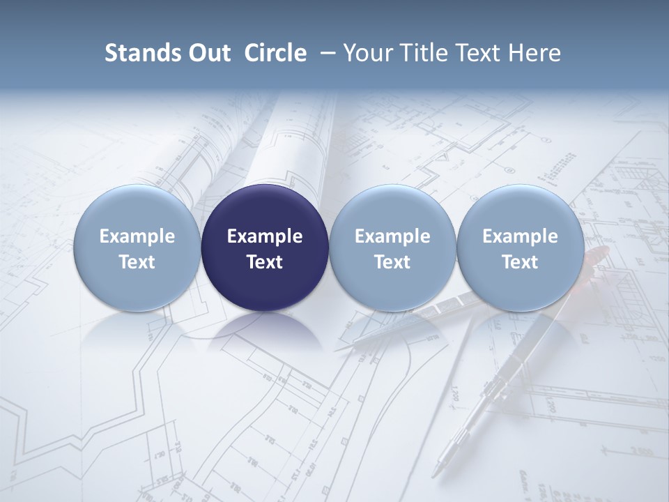 A Pair Of Scissors And Some Blueprints On A Table PowerPoint Template
