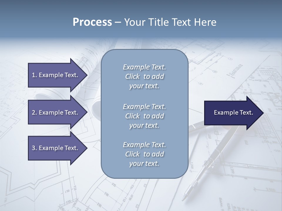 A Pair Of Scissors And Some Blueprints On A Table PowerPoint Template