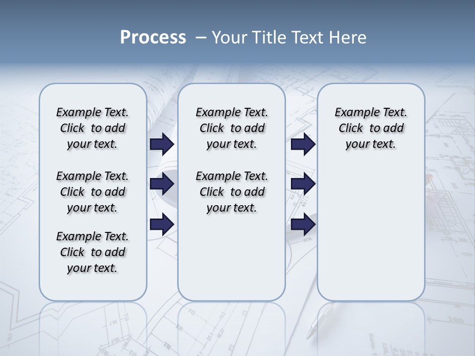 A Pair Of Scissors And Some Blueprints On A Table PowerPoint Template