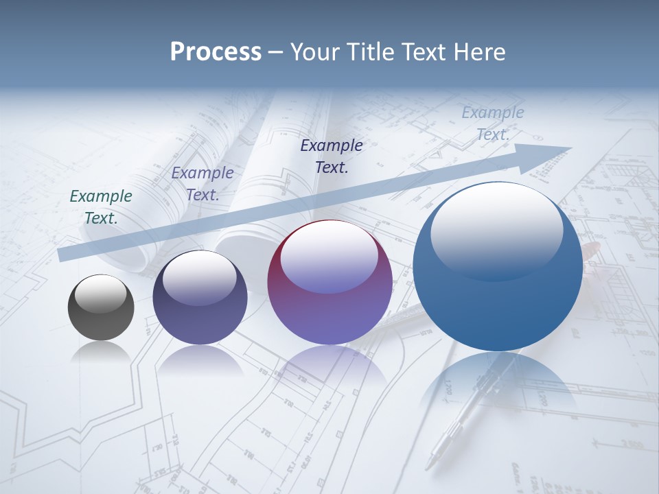 A Pair Of Scissors And Some Blueprints On A Table PowerPoint Template