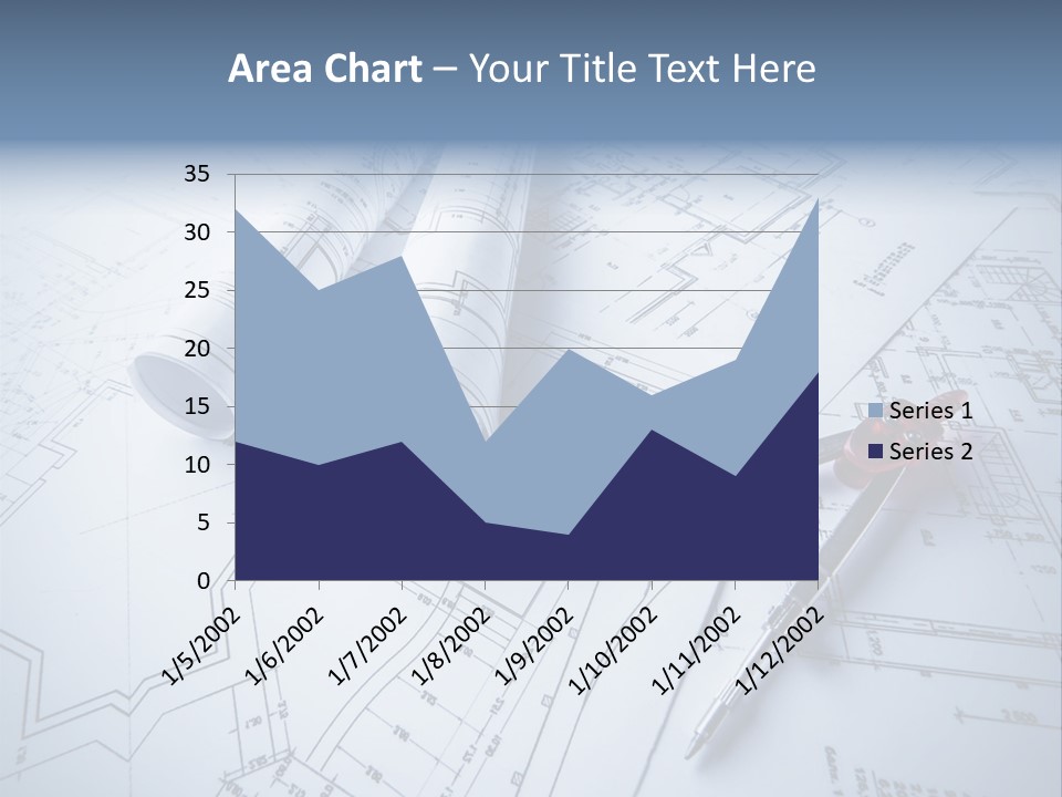 A Pair Of Scissors And Some Blueprints On A Table PowerPoint Template