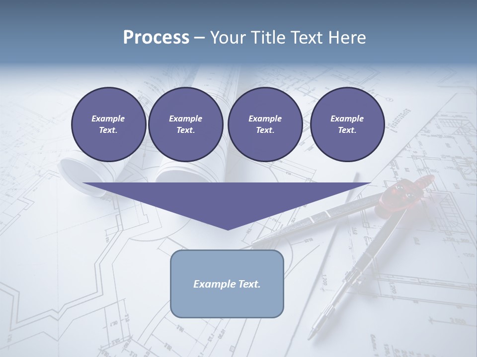 A Pair Of Scissors And Some Blueprints On A Table PowerPoint Template