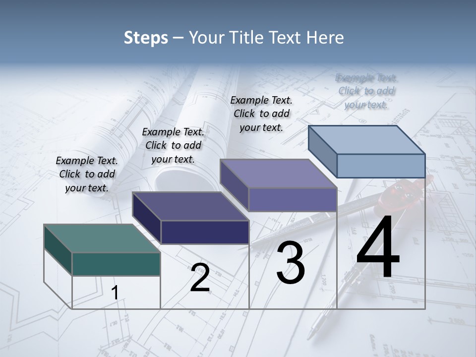 A Pair Of Scissors And Some Blueprints On A Table PowerPoint Template
