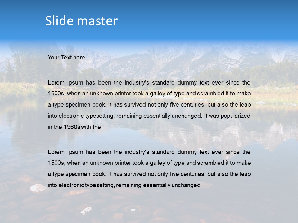 A Lake With Mountains In The Background PowerPoint Template