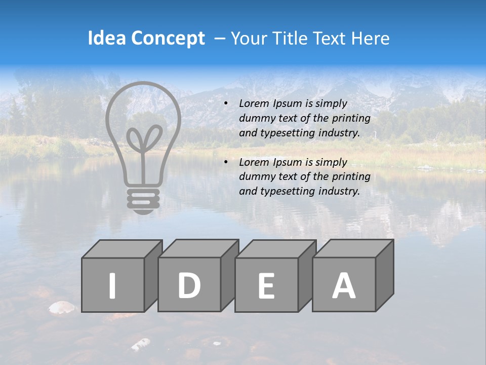 A Lake With Mountains In The Background PowerPoint Template