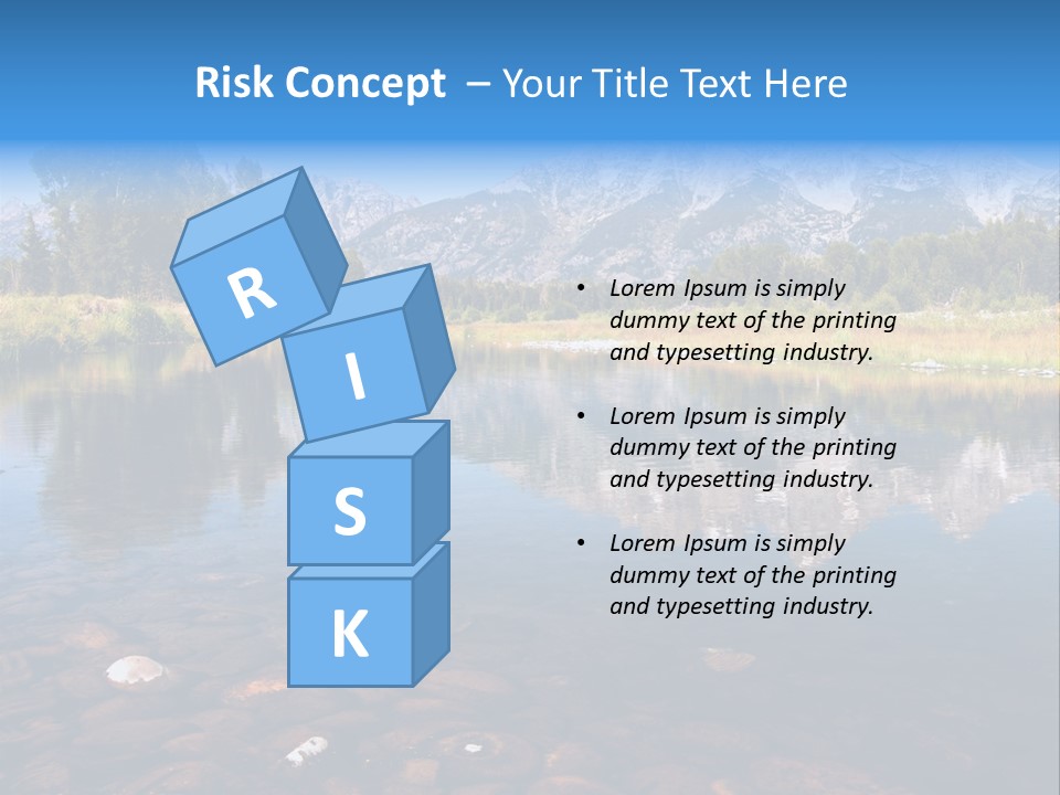 A Lake With Mountains In The Background PowerPoint Template
