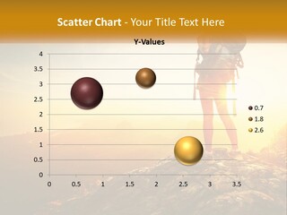 A Woman Standing On Top Of A Mountain With A Backpack PowerPoint Template