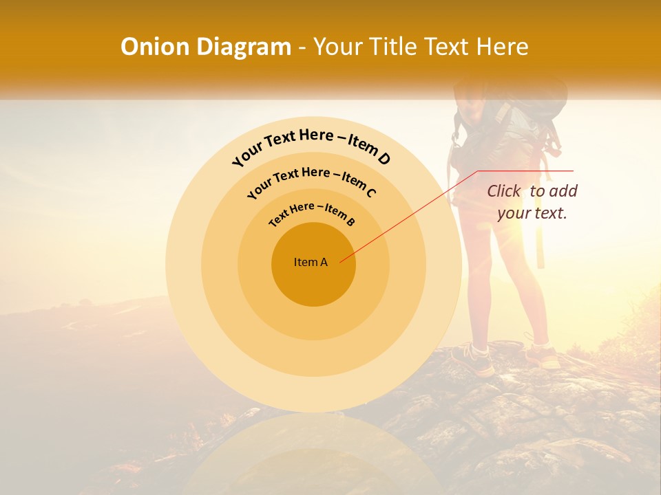 A Woman Standing On Top Of A Mountain With A Backpack PowerPoint Template