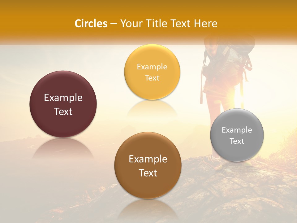 A Woman Standing On Top Of A Mountain With A Backpack PowerPoint Template