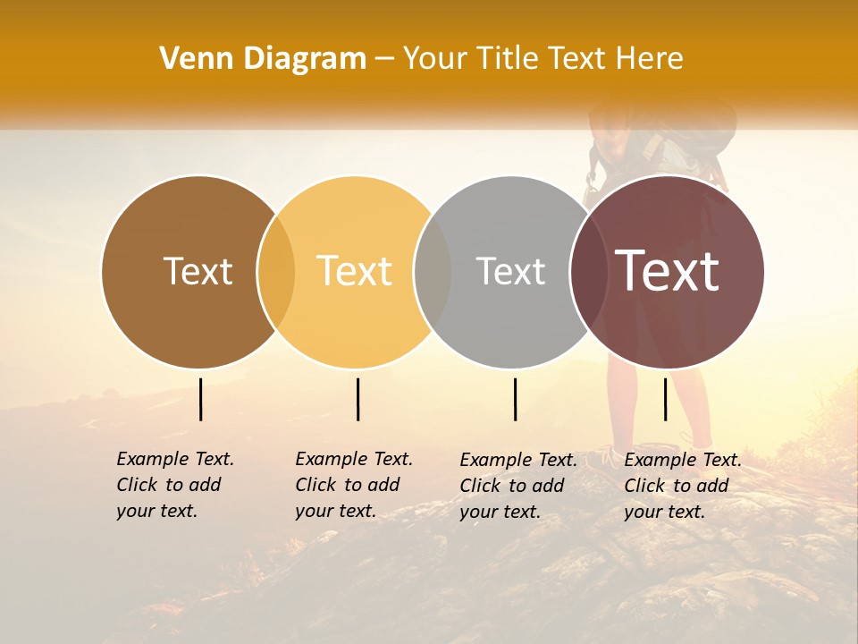 A Woman Standing On Top Of A Mountain With A Backpack PowerPoint Template