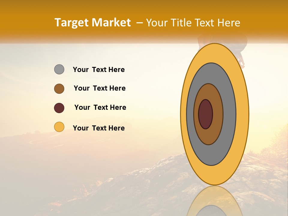 A Woman Standing On Top Of A Mountain With A Backpack PowerPoint Template