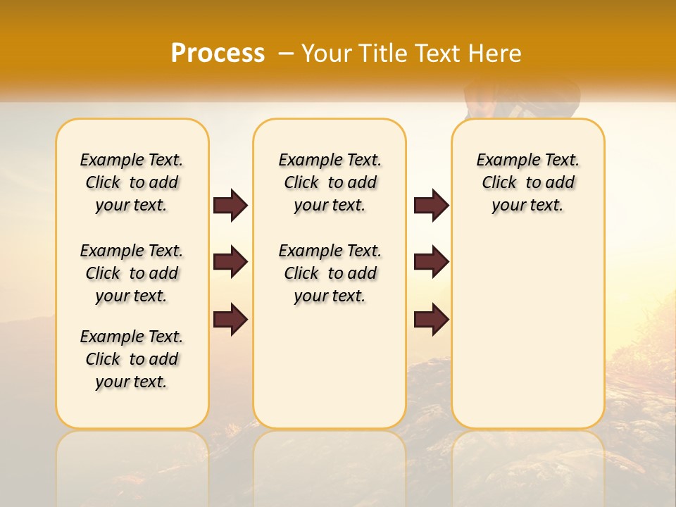 A Woman Standing On Top Of A Mountain With A Backpack PowerPoint Template