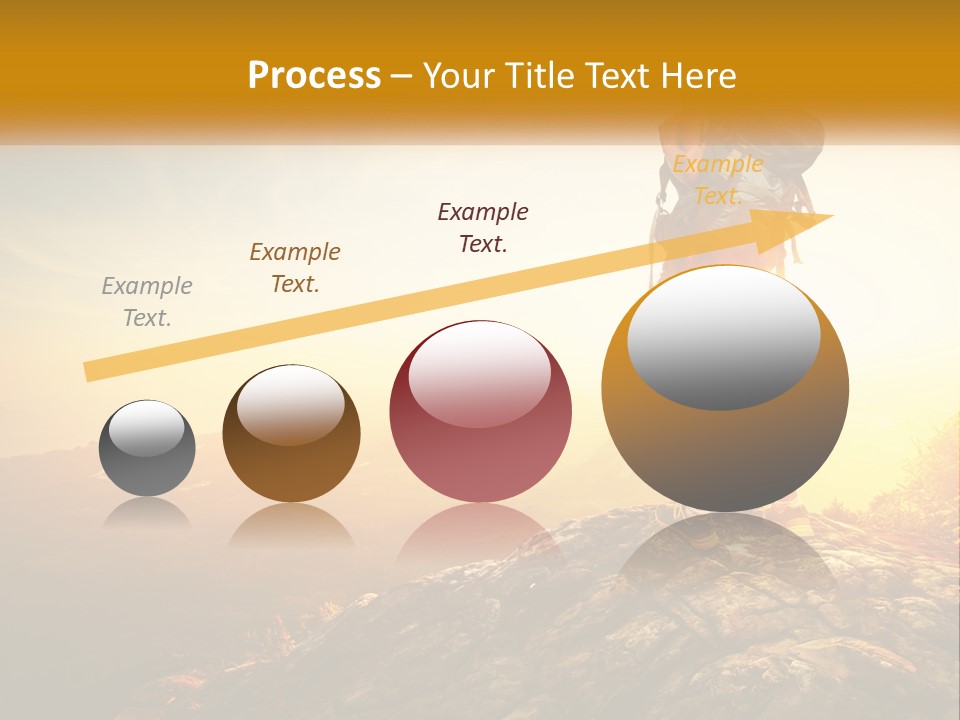 A Woman Standing On Top Of A Mountain With A Backpack PowerPoint Template