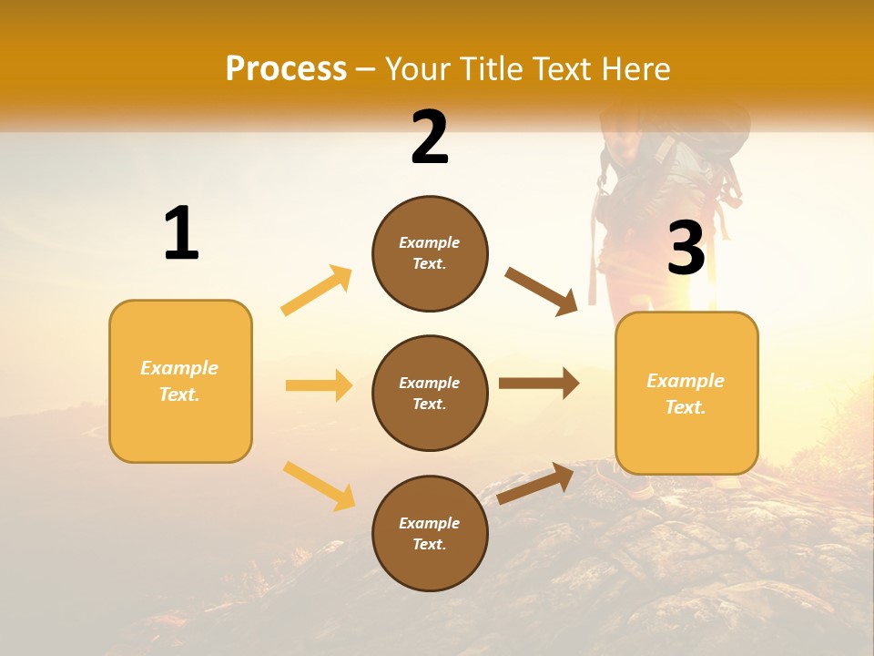 A Woman Standing On Top Of A Mountain With A Backpack PowerPoint Template