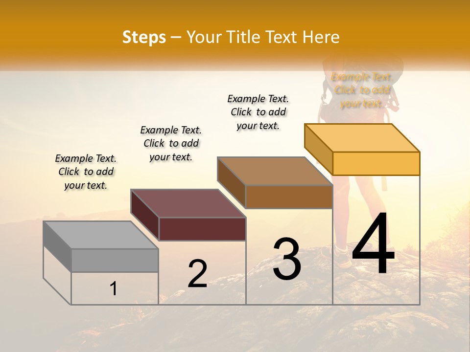 A Woman Standing On Top Of A Mountain With A Backpack PowerPoint Template