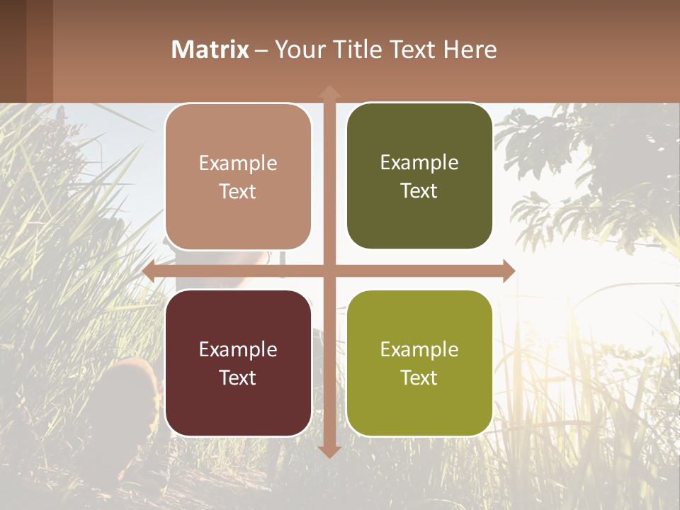 A Couple Of People Walking Through A Lush Green Field PowerPoint Template