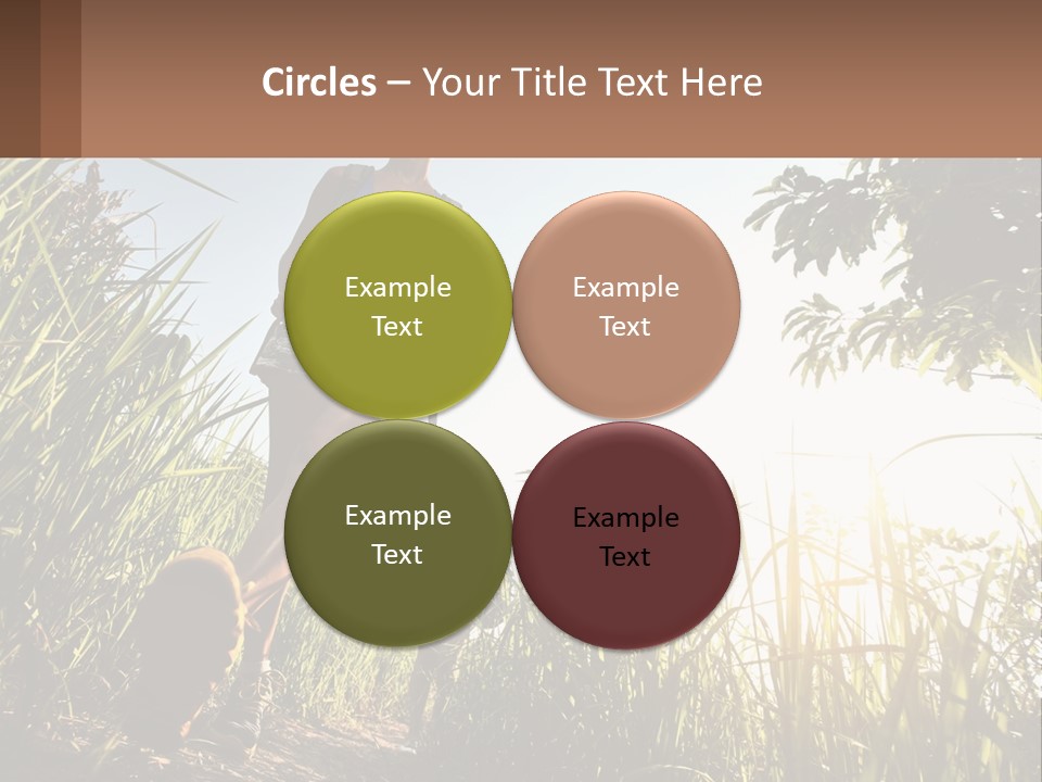 A Couple Of People Walking Through A Lush Green Field PowerPoint Template