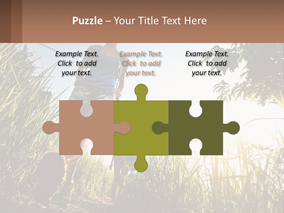 A Couple Of People Walking Through A Lush Green Field PowerPoint Template