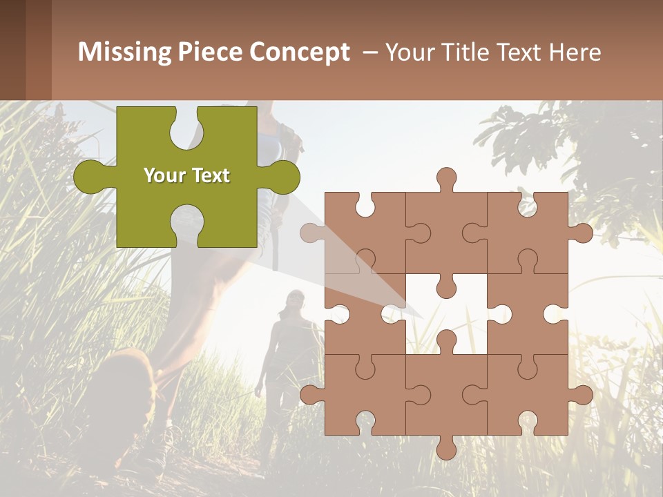 A Couple Of People Walking Through A Lush Green Field PowerPoint Template