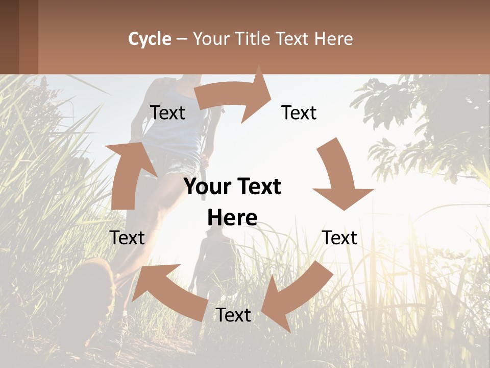 A Couple Of People Walking Through A Lush Green Field PowerPoint Template