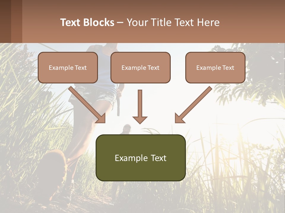 A Couple Of People Walking Through A Lush Green Field PowerPoint Template