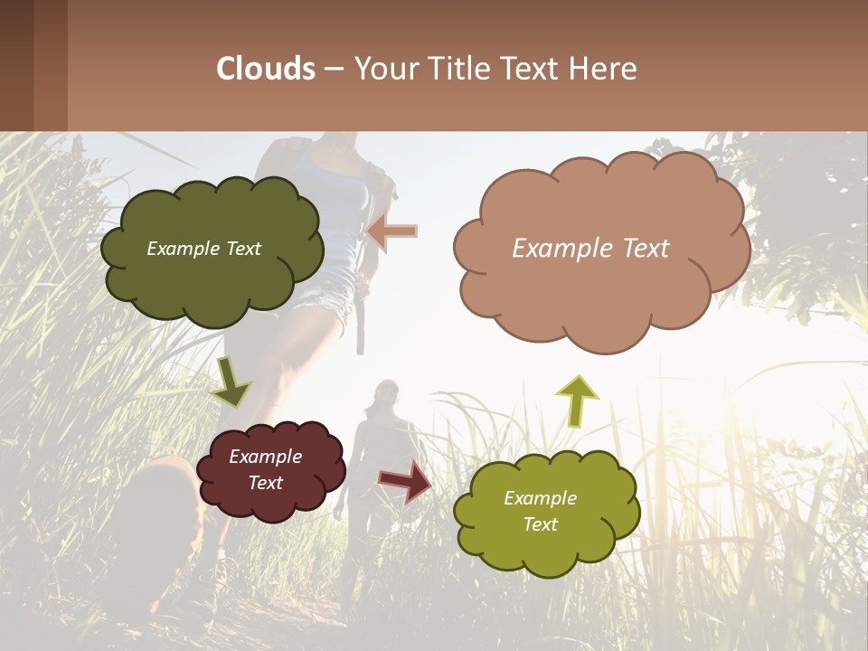 A Couple Of People Walking Through A Lush Green Field PowerPoint Template