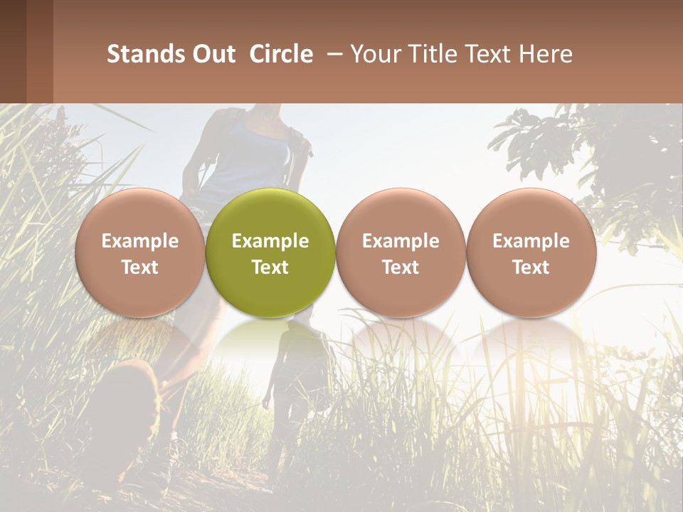 A Couple Of People Walking Through A Lush Green Field PowerPoint Template
