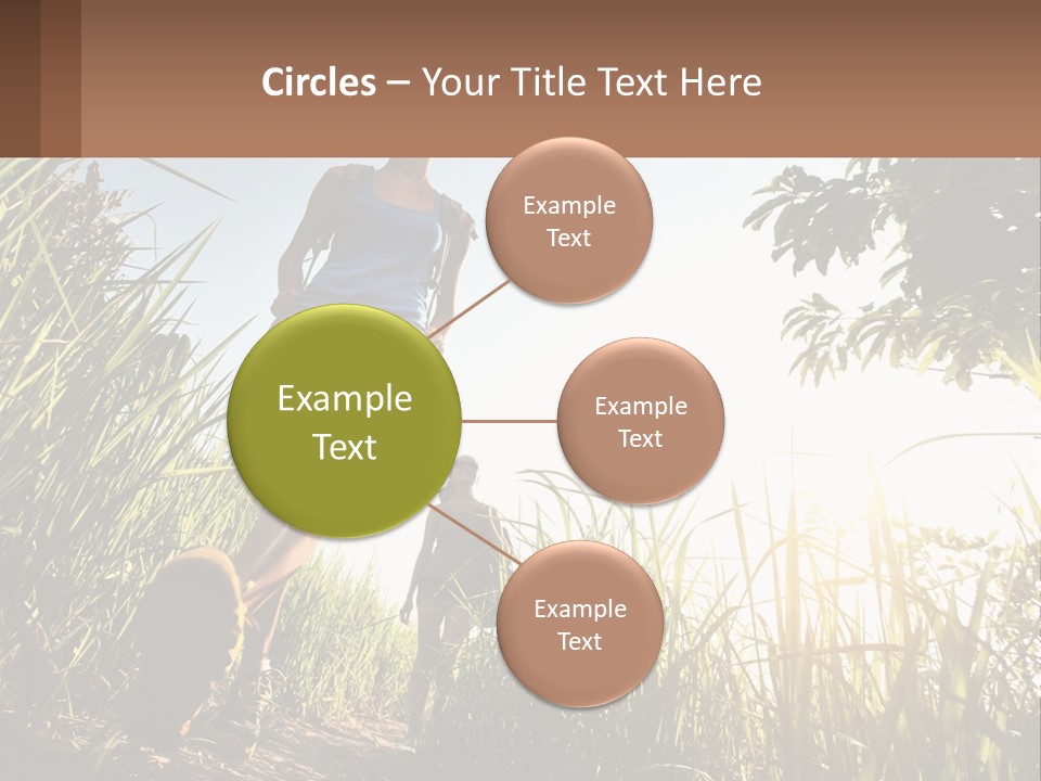 A Couple Of People Walking Through A Lush Green Field PowerPoint Template