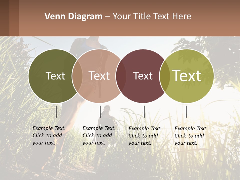 A Couple Of People Walking Through A Lush Green Field PowerPoint Template