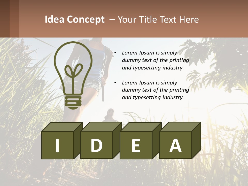 A Couple Of People Walking Through A Lush Green Field PowerPoint Template