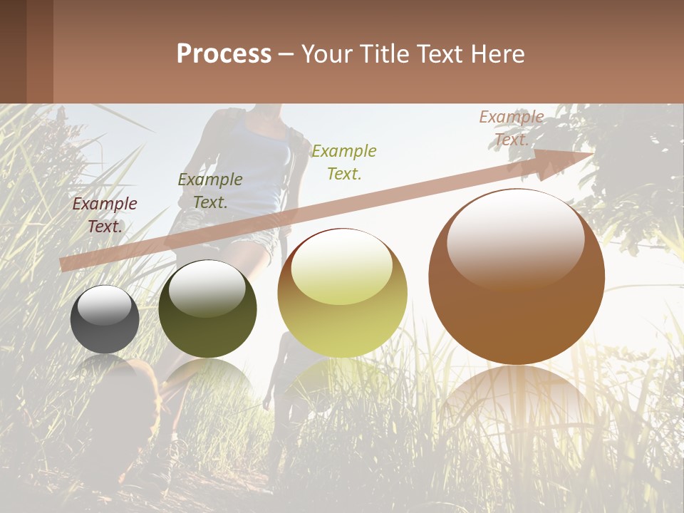 A Couple Of People Walking Through A Lush Green Field PowerPoint Template