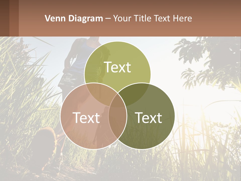 A Couple Of People Walking Through A Lush Green Field PowerPoint Template
