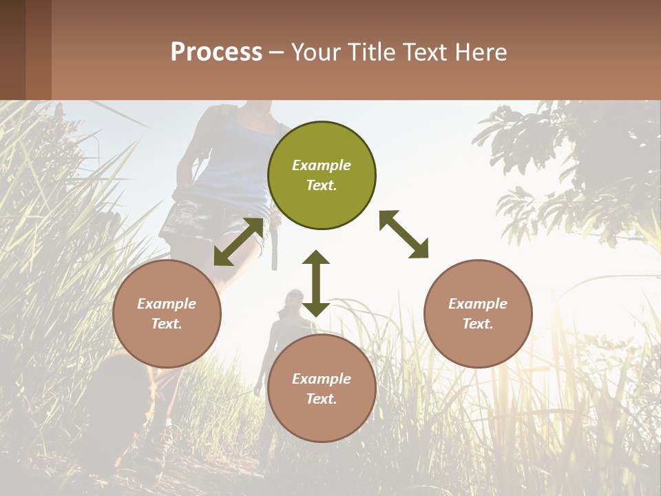 A Couple Of People Walking Through A Lush Green Field PowerPoint Template