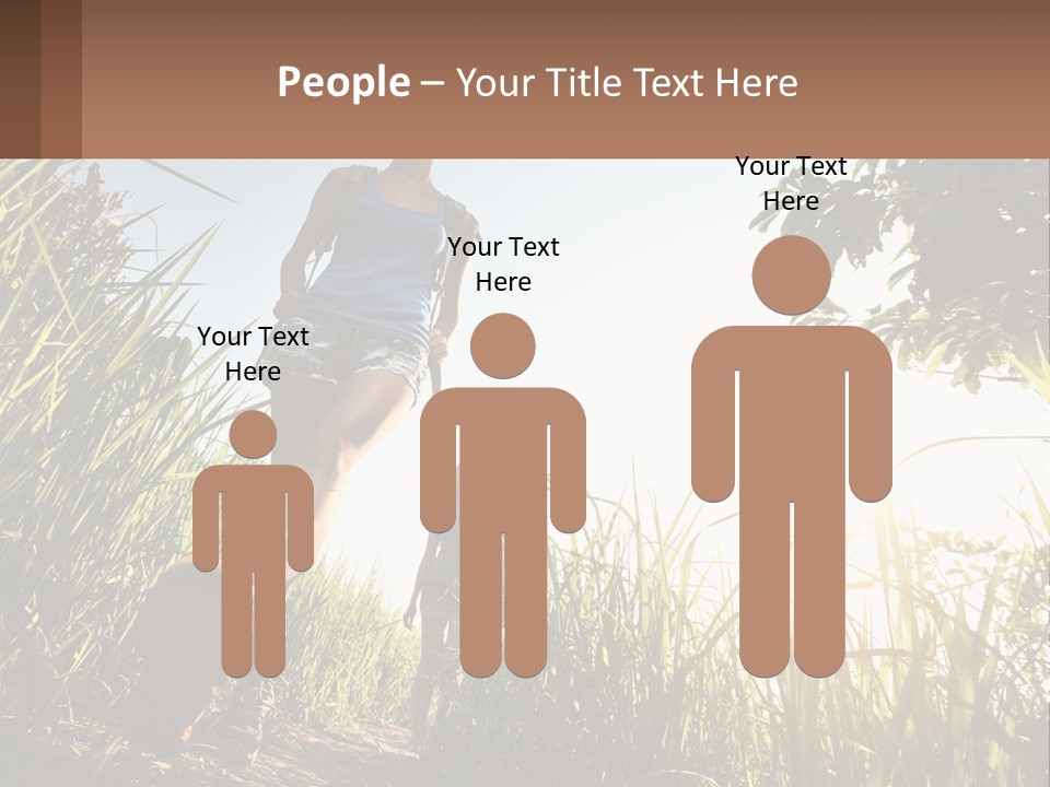 A Couple Of People Walking Through A Lush Green Field PowerPoint Template