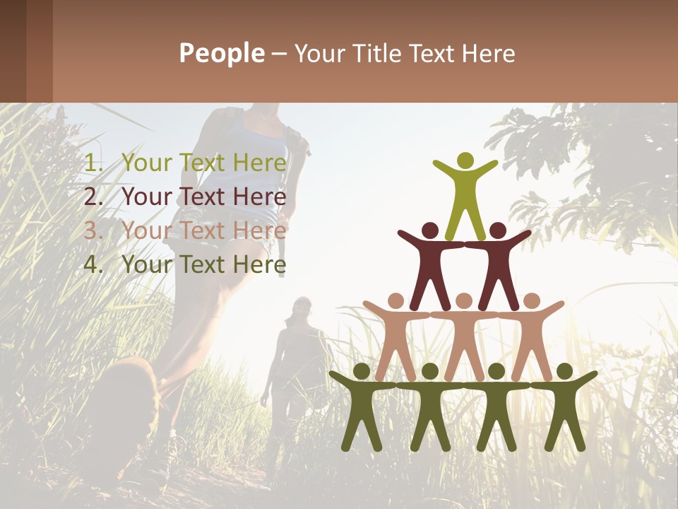 A Couple Of People Walking Through A Lush Green Field PowerPoint Template