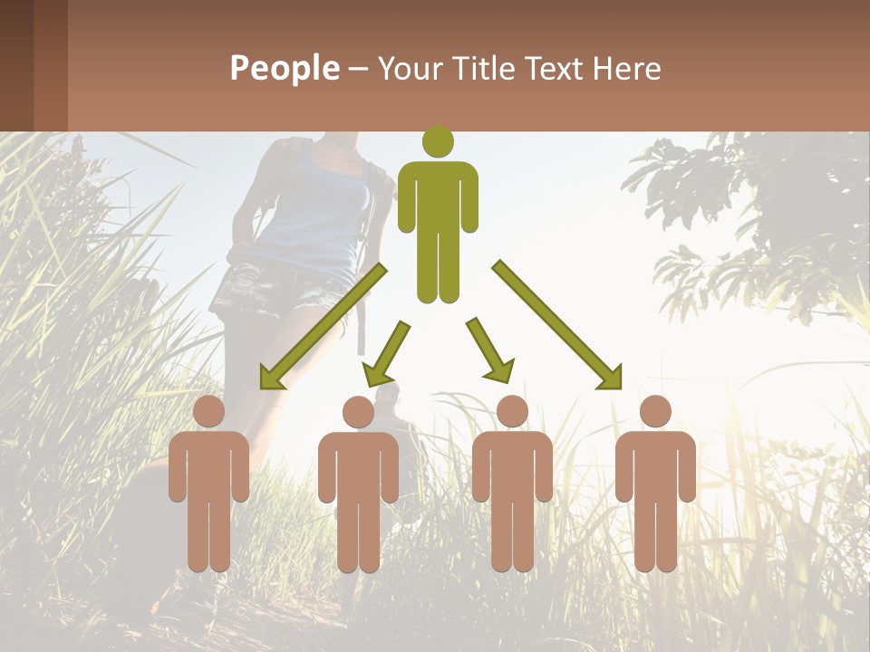 A Couple Of People Walking Through A Lush Green Field PowerPoint Template
