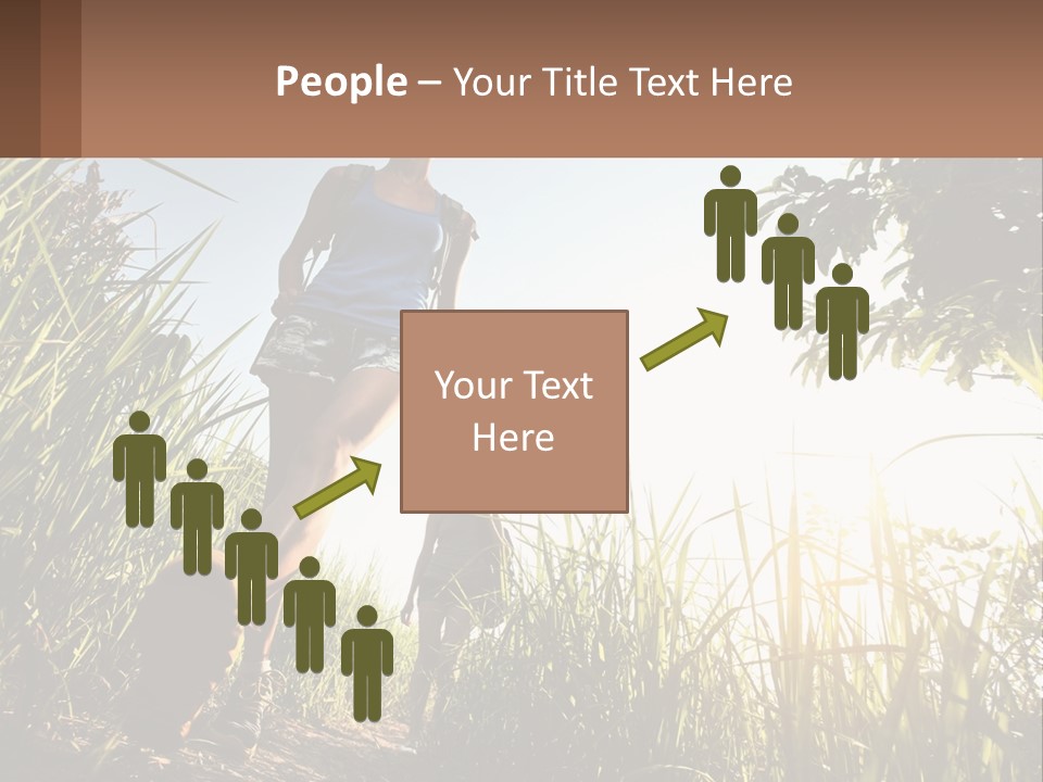 A Couple Of People Walking Through A Lush Green Field PowerPoint Template