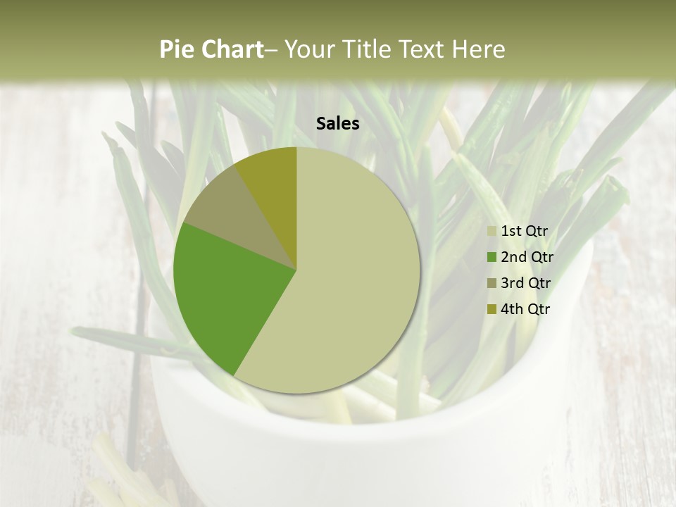 A White Bowl Filled With Green Plants On Top Of A Wooden Table PowerPoint Template