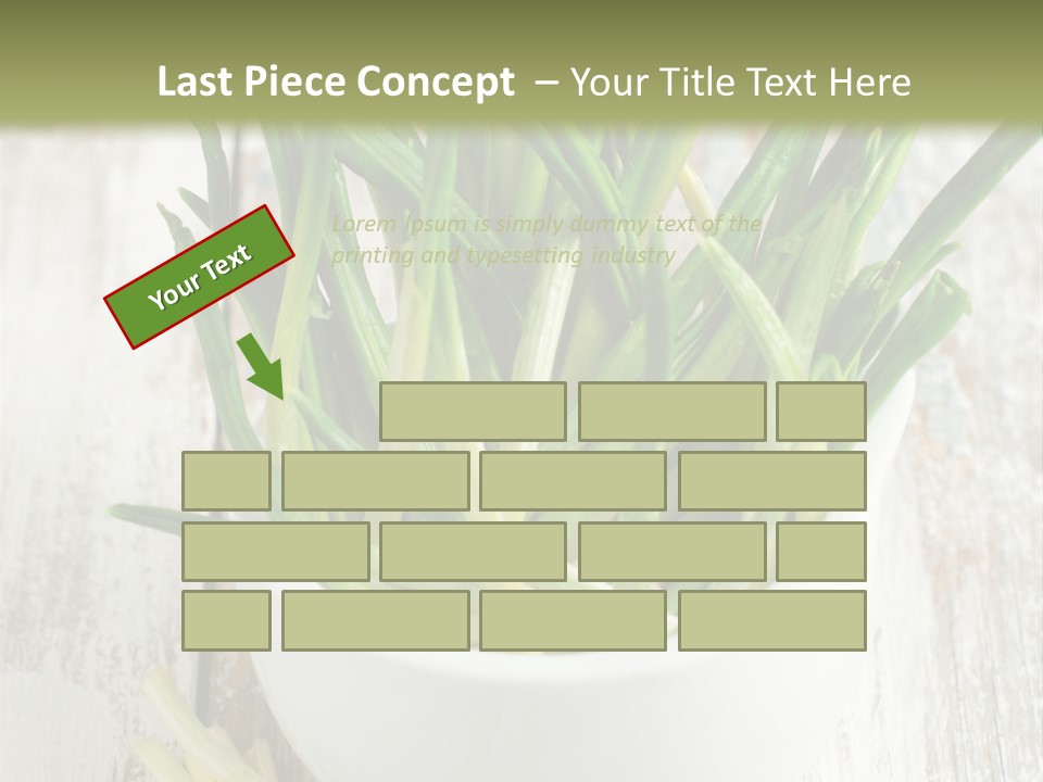 A White Bowl Filled With Green Plants On Top Of A Wooden Table PowerPoint Template