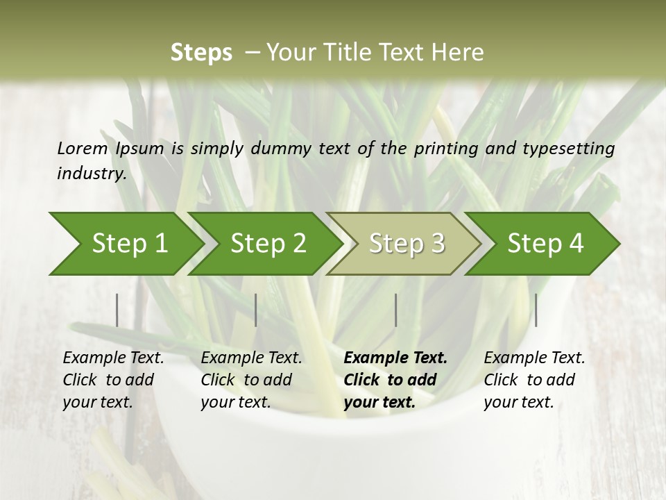 A White Bowl Filled With Green Plants On Top Of A Wooden Table PowerPoint Template