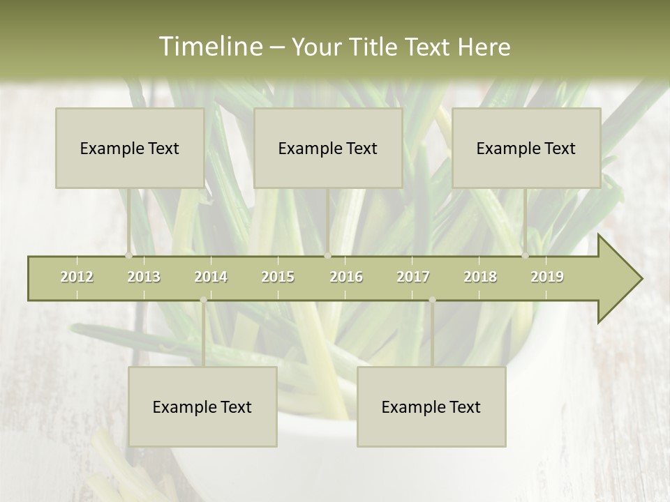 A White Bowl Filled With Green Plants On Top Of A Wooden Table PowerPoint Template