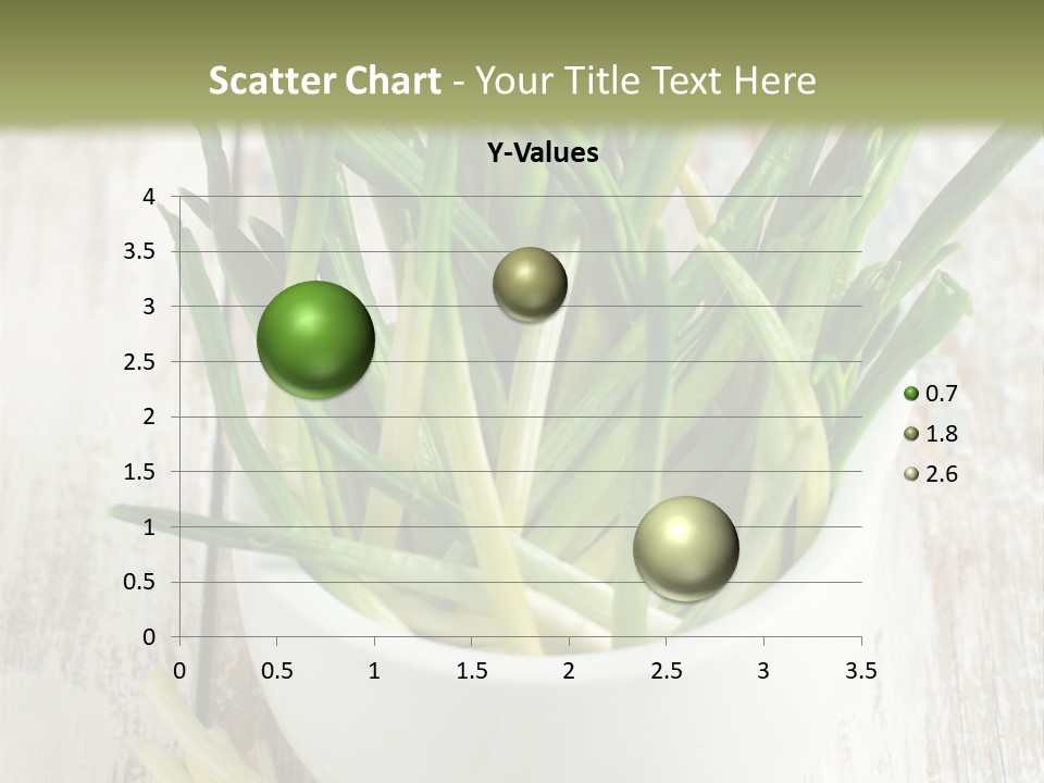 A White Bowl Filled With Green Plants On Top Of A Wooden Table PowerPoint Template