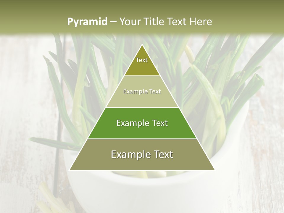 A White Bowl Filled With Green Plants On Top Of A Wooden Table PowerPoint Template