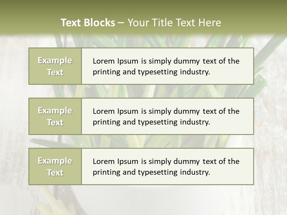 A White Bowl Filled With Green Plants On Top Of A Wooden Table PowerPoint Template