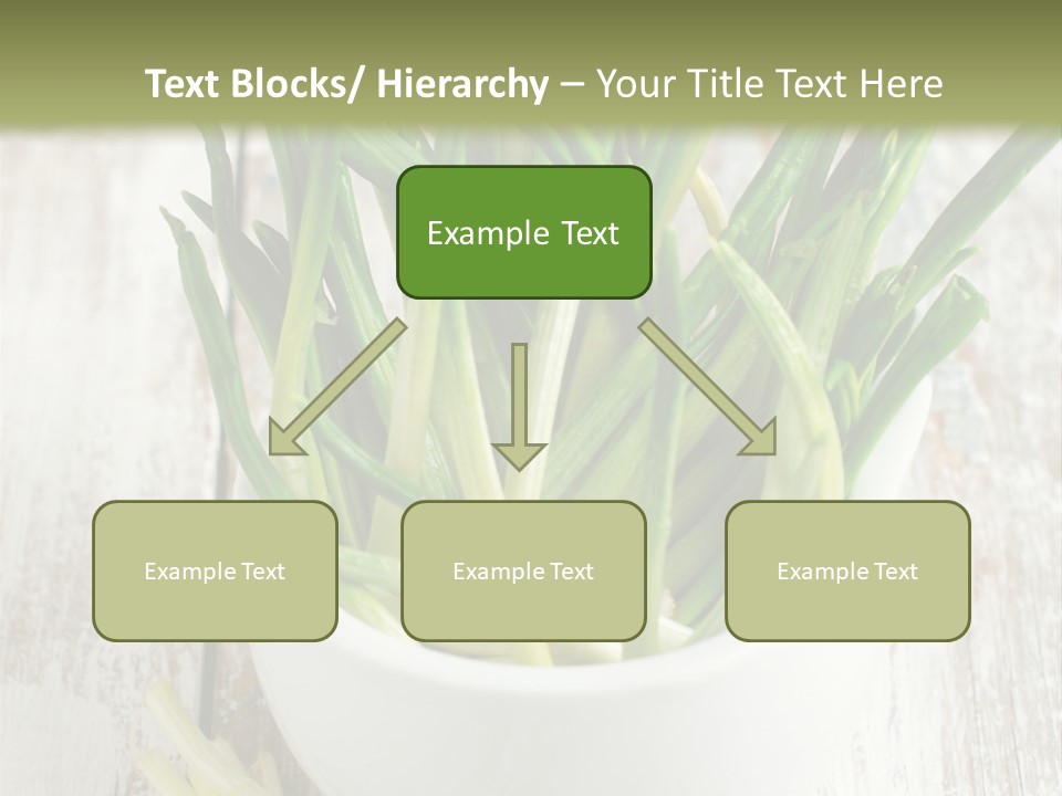 A White Bowl Filled With Green Plants On Top Of A Wooden Table PowerPoint Template