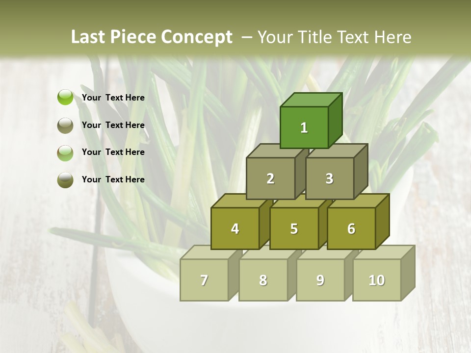 A White Bowl Filled With Green Plants On Top Of A Wooden Table PowerPoint Template