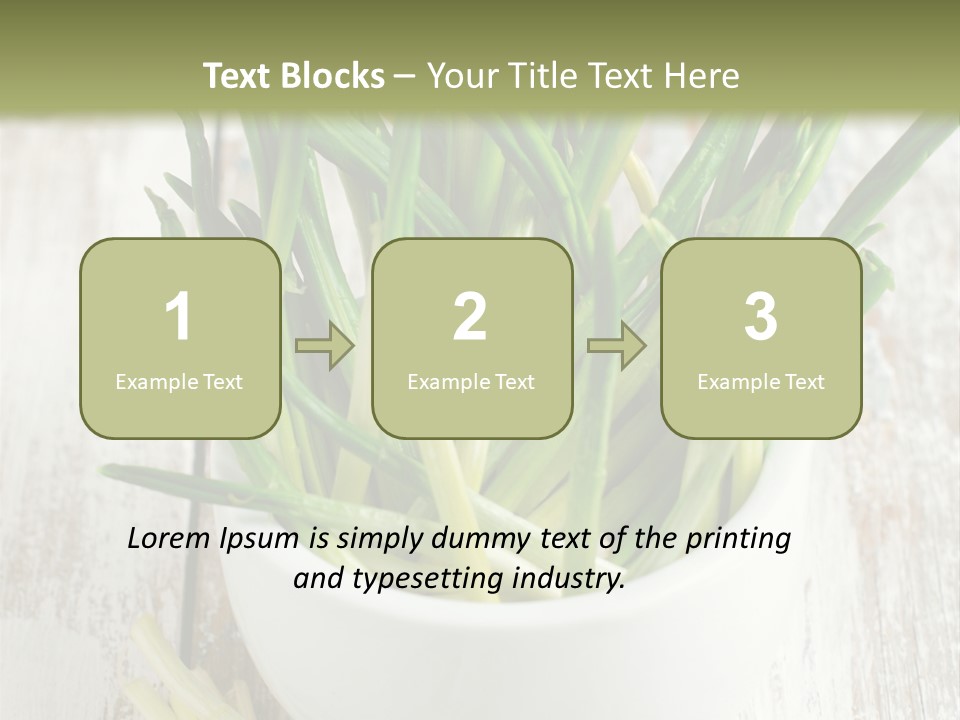 A White Bowl Filled With Green Plants On Top Of A Wooden Table PowerPoint Template