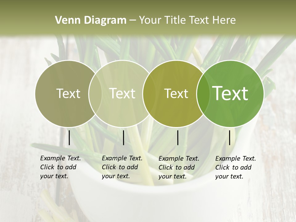 A White Bowl Filled With Green Plants On Top Of A Wooden Table PowerPoint Template
