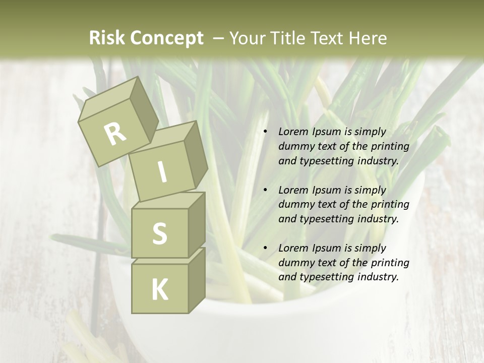 A White Bowl Filled With Green Plants On Top Of A Wooden Table PowerPoint Template